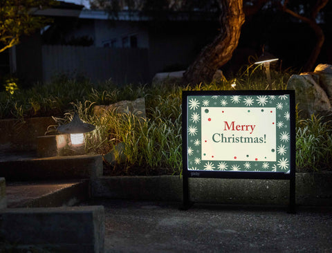 Christmas Retro Pattern Holiday Yardsy Sign - Flat Feet