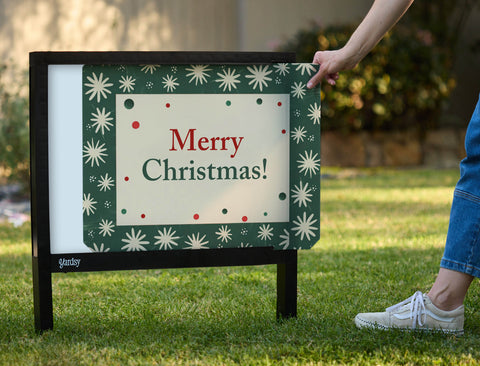 Christmas Retro Pattern Holiday Yardsy Sign - Interchangeable