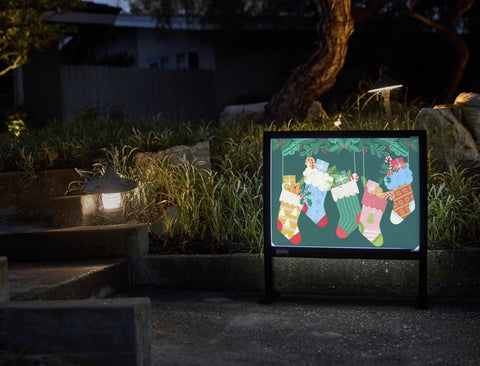 Christmas Stockings Yardsy Sign - Flat Feet
