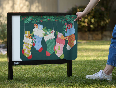 Christmas Stockings Yardsy Sign - Interchangeable