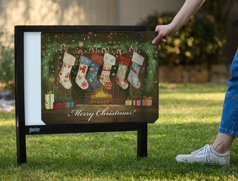 Christmas Stockings at the Hearth Holiday Yardsy Sign - Interchangeable