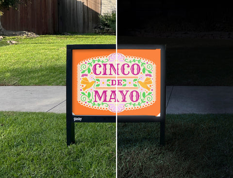 Cinco De Mayo Yardsy Sign - Day Night