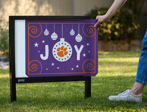 Clemson Christmas Joy Yardsy Sign - Interchangeable