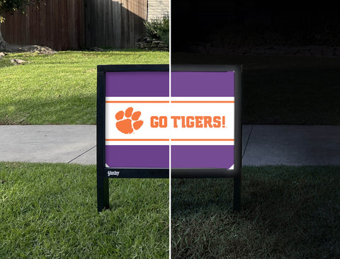Clemson Go Tigers Regalia Yardsy Sign - Day Night