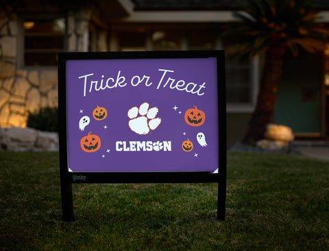 Clemson Halloween Trick Or Treat Yardsy Sign - Hero