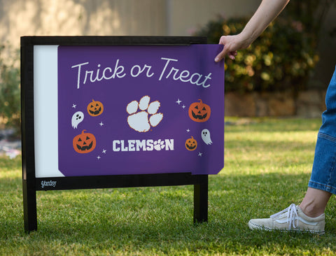 Clemson Halloween Trick Or Treat Yardsy Sign - Interchangeable