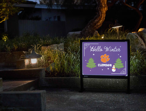 Clemson Hello Winter Yardsy Sign - Flat Feet