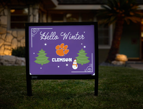 Clemson Hello Winter Yardsy Sign - Hero
