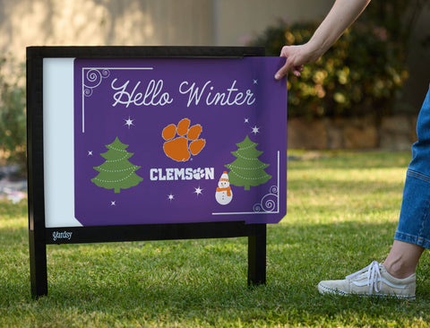 Clemson Hello Winter Yardsy Sign - Interchangeable