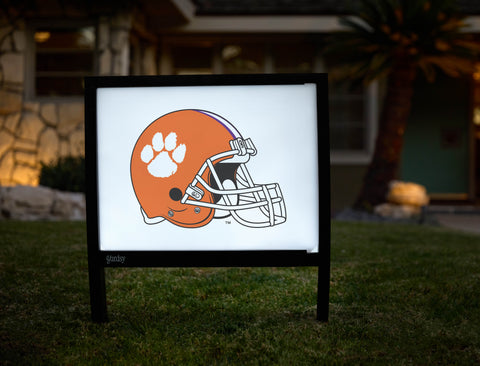 Clemson Helmet White Yardsy Sign - Hero