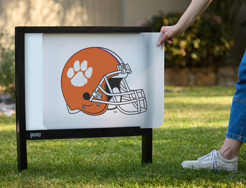 Clemson Helmet White Yardsy Sign - Interchangeable