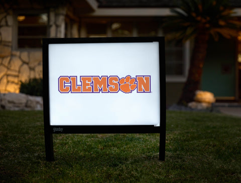 Clemson Paw Orange Wordmark White Yardsy Sign - Hero