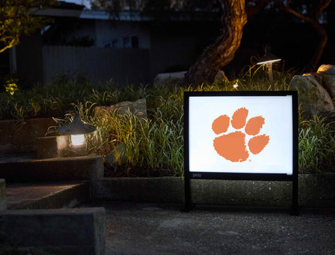 Clemson Paw Print White Yardsy Sign - Flat Feet