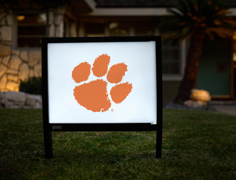 Clemson Paw Print White Yardsy Sign - Hero