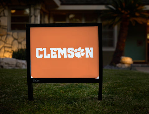 Clemson Paw Wordmark Orange Yardsy Sign - Hero