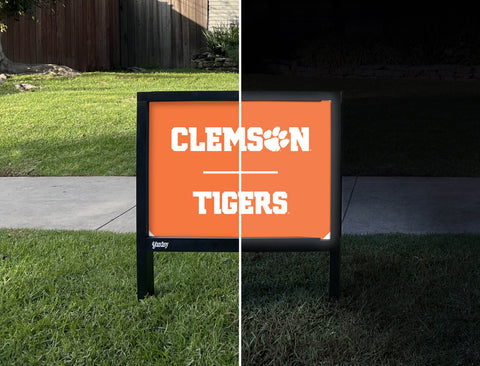 Clemson Tigers Clemson Orange Yardsy Sign - Day Night