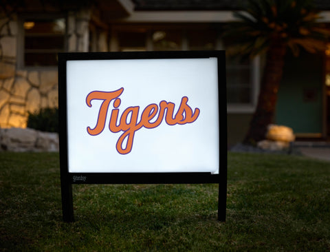 Clemson Tigers Script White Yardsy Sign - Hero