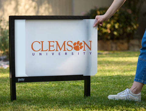 Clemson University Institutional Mark White Yardsy Sign