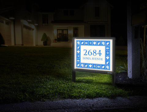 Coastal Border Address Custom Yardsy Sign