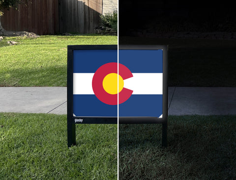 Colorado State Flag Yardsy Sign - Day Night
