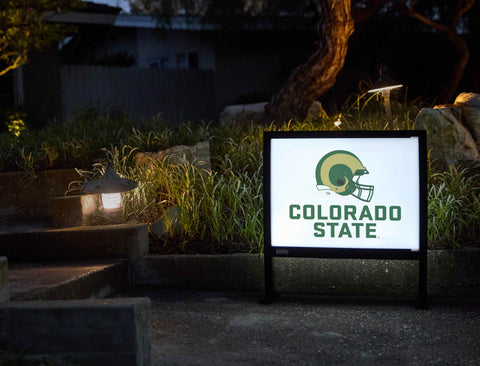 Colorado State Helmet White Yardsy Sign - Flat Feet