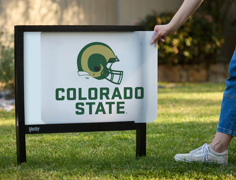 Colorado State Helmet White Yardsy Sign - Interchangeable