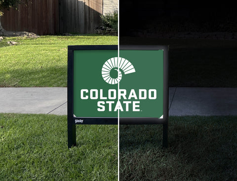 Colorado State Logo Green Yardsy Sign - Day Night