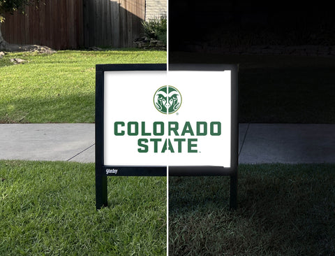 Colorado State White Yardsy Sign - Day Night