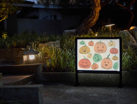 Colorfull Jack O Lanterns Halloween Yardsy Sign - Flat Feet
