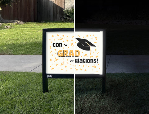 Con-GRAD-ulations! Yardsy Sign - Day Night