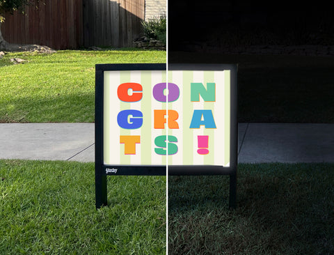 Congrats Yardsy Sign - Day Night