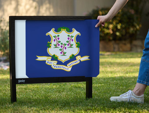 Connecticut State Flag Yardsy Sign - Interchangeable