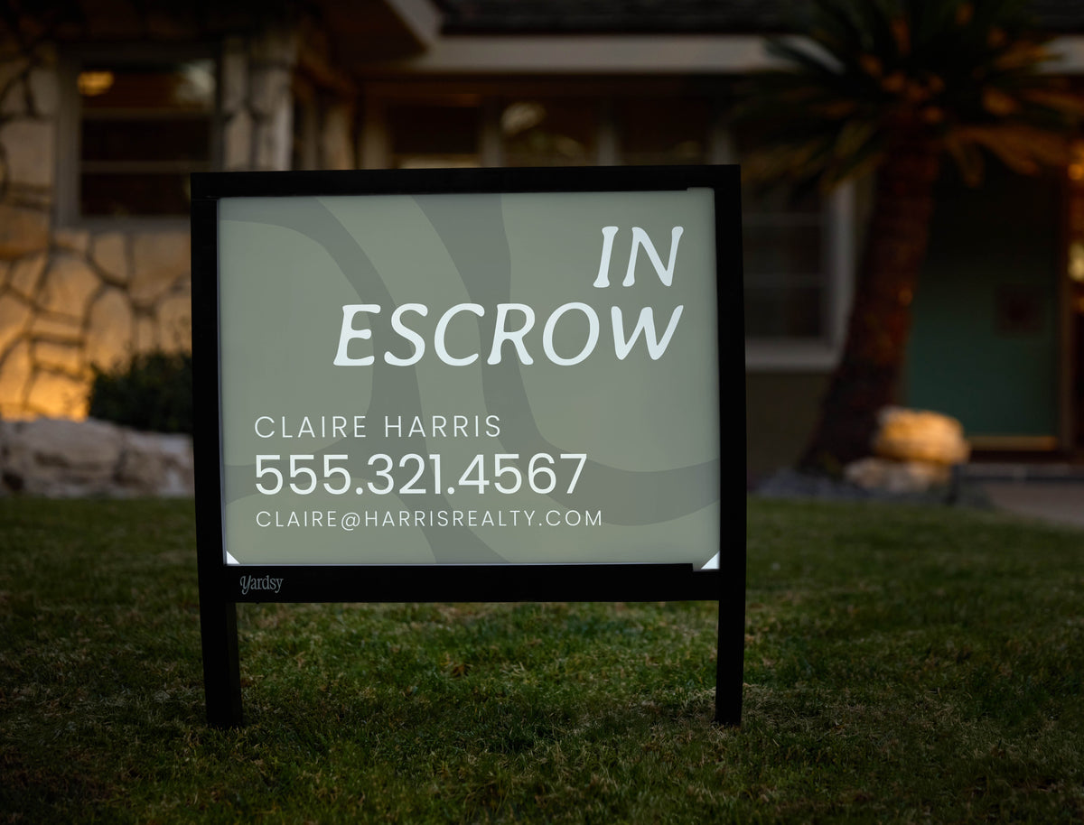 Contemporary Real Estate In Escrow Custom Yardsy Sign