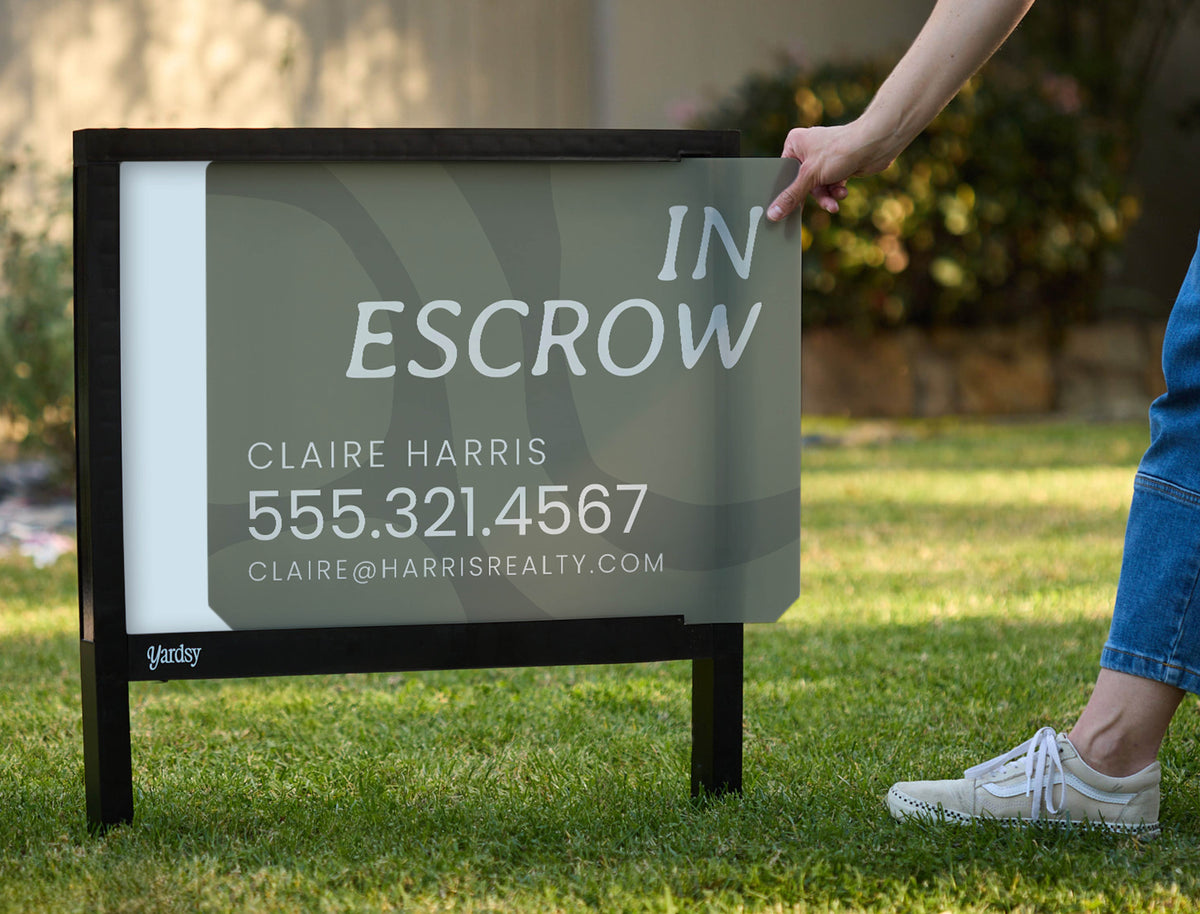 Contemporary Real Estate In Escrow Custom Yardsy Sign