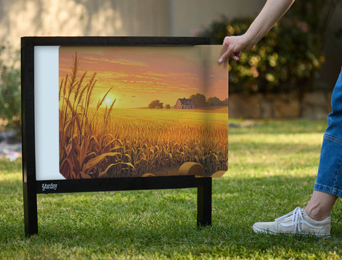 Cornfield At Sunset Yardsy Sign - Interchangeable