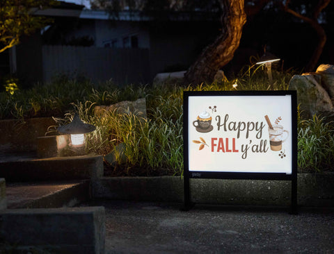 Cozy Happy Fall Y'all Yardsy Sign - Flat Feet