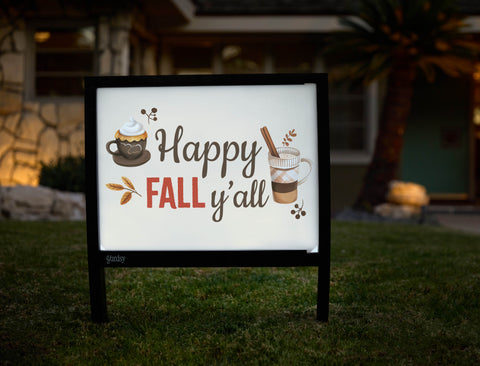 Cozy Happy Fall Y'all Yardsy Sign - Hero