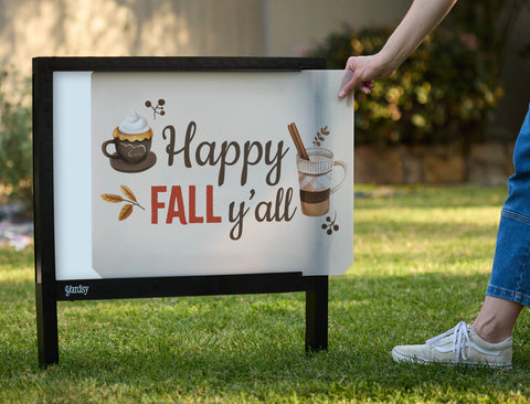 Cozy Happy Fall Y'all Yardsy Sign - Interchangeable