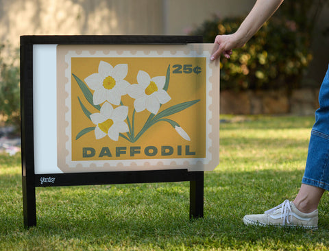 Daffodil Flower Stamp Yardsy Sign - Interchangeable