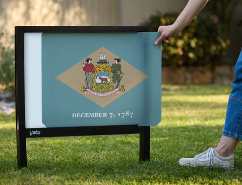 Delaware State Flag Yardsy Sign - Interchangeable