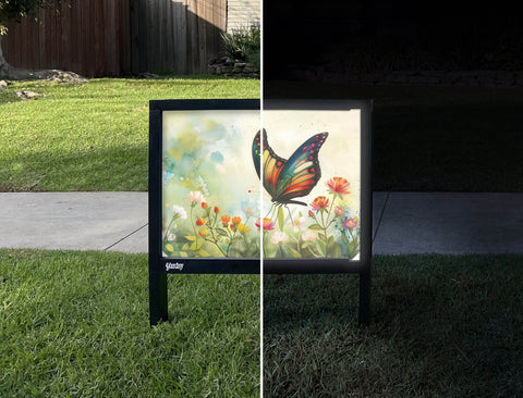 Delicate Butterfly Garden Decor Yardsy Sign - Day Night