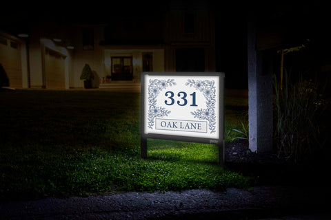 Delicate Floral Address Custom Yardsy Sign