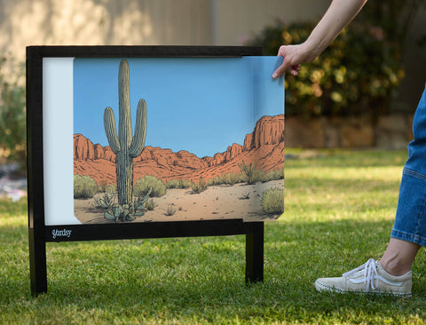Desert Cactus Clear Day Landscape Yardsy Sign - Interchangeable