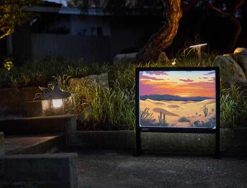 Desert Sunset Sand Dunes Yardsy Sign - Flat Feet