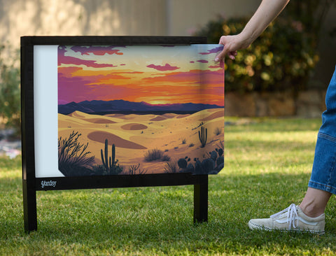 Desert Sunset Sand Dunes Yardsy Sign - Interchangeable