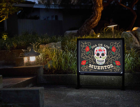 Dia De Los Muertos Skull Yardsy Sign - Flat Feet