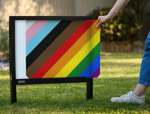 Diagonal Pride Rainbow Yardsy Sign - Interchangeable