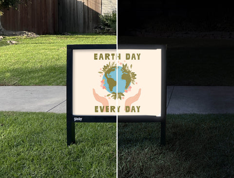 Earth Day Every Day Yardsy Sign - Day Night