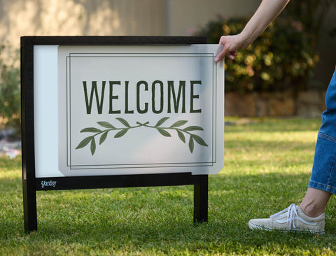 Eucalyptus Crest Welcome Yardsy Sign - Interchangeable
