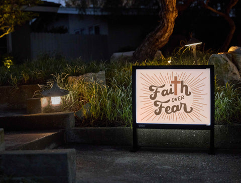 Faith Over Fear Yardsy Sign - Flat Feet